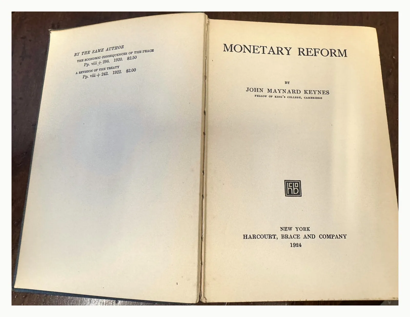 Title page, Harcourt, Brace, 1924